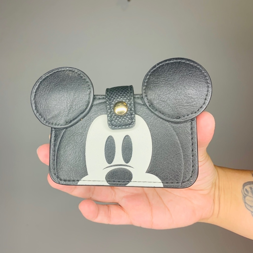 Faux Leather Mickey Mouse Card Wallet